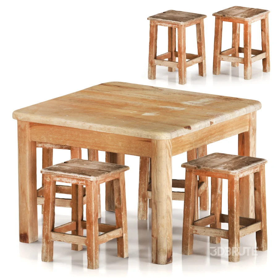 Worn Dining Table Image 3
