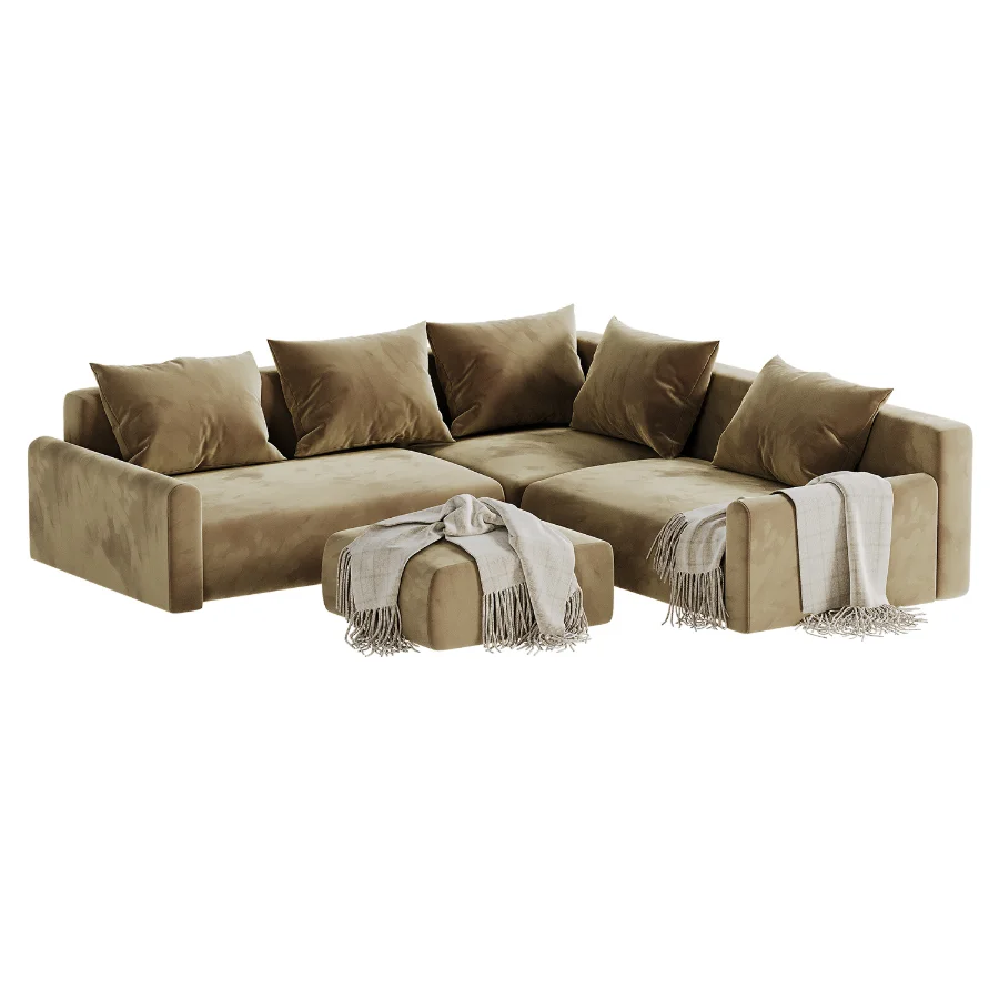 Corner sofa Kirmas 5 Velvet Eclipse divan Image 2