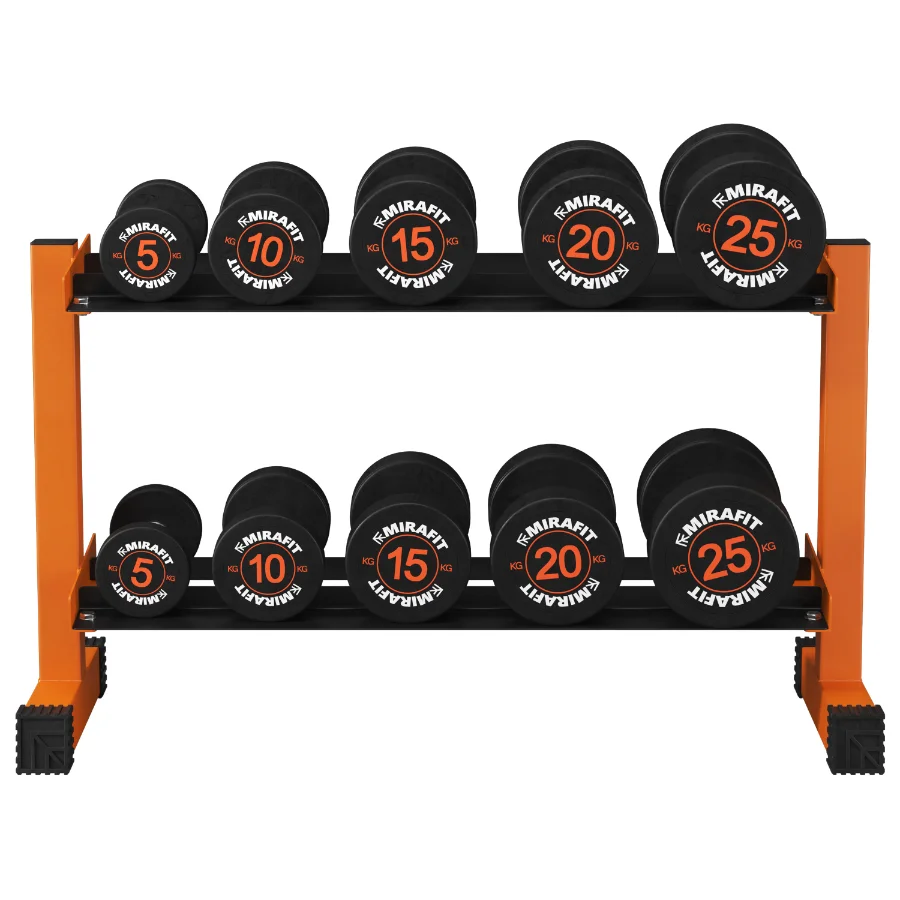 Mirafit_Rubber_Dumbbells_With_Rack Image 4