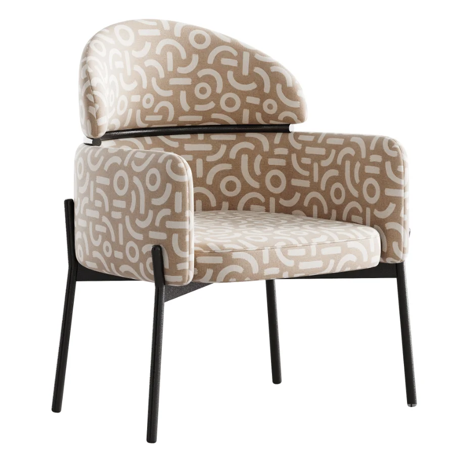 Simple Padded Arm Chair with Arms Image 3
