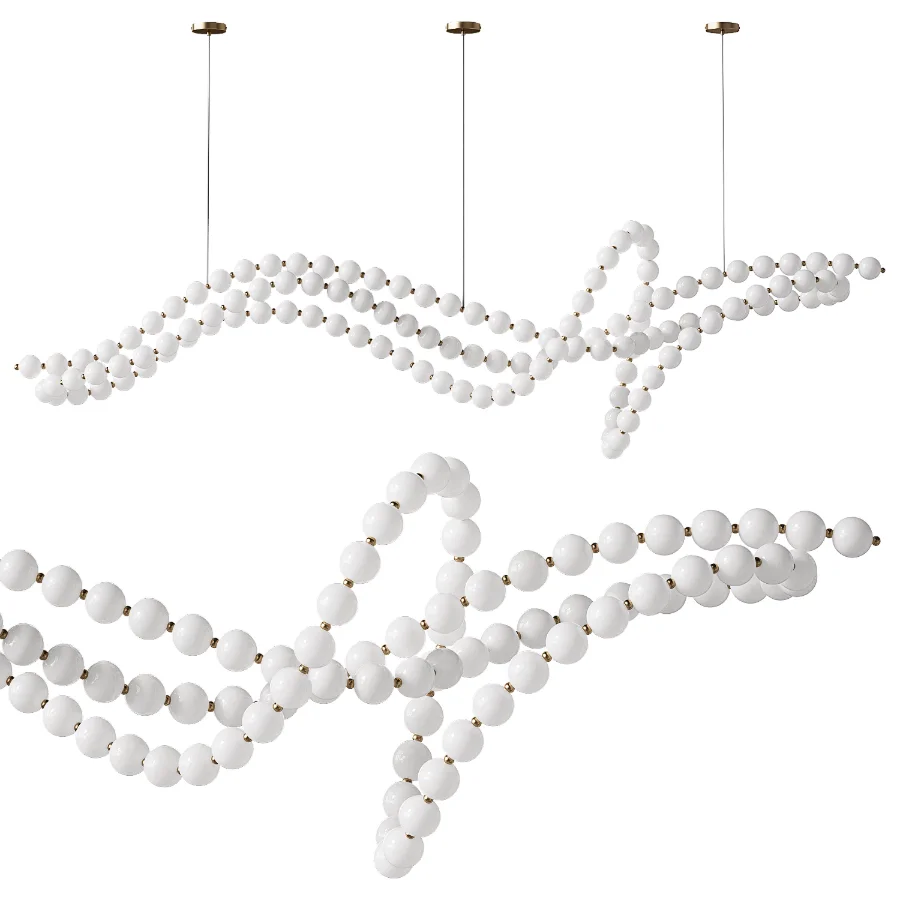 Glass Pearl Necklace Chandelier Image 4