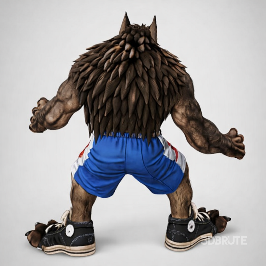 Realistic Muscular Werewolf Monster Image 5