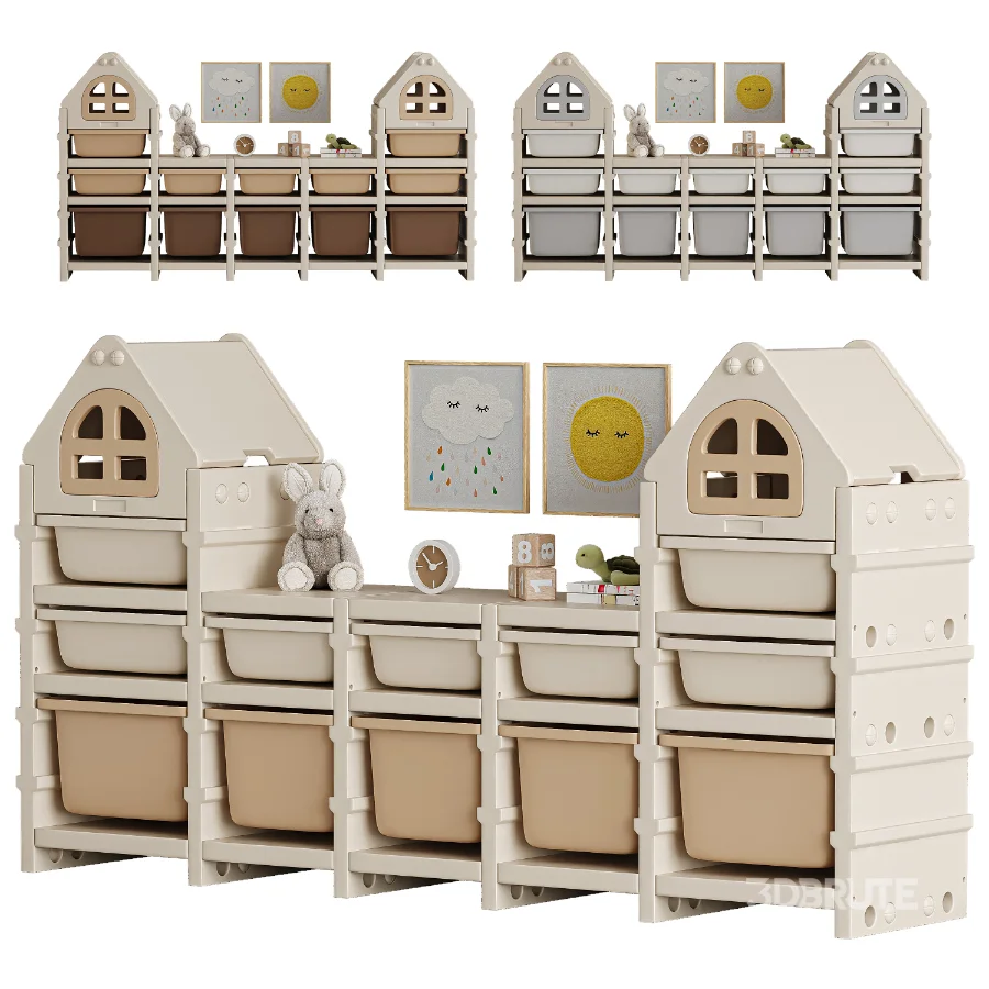 Toy Rack PTSTW12CL 12 drawers-Toy shelving Image 1