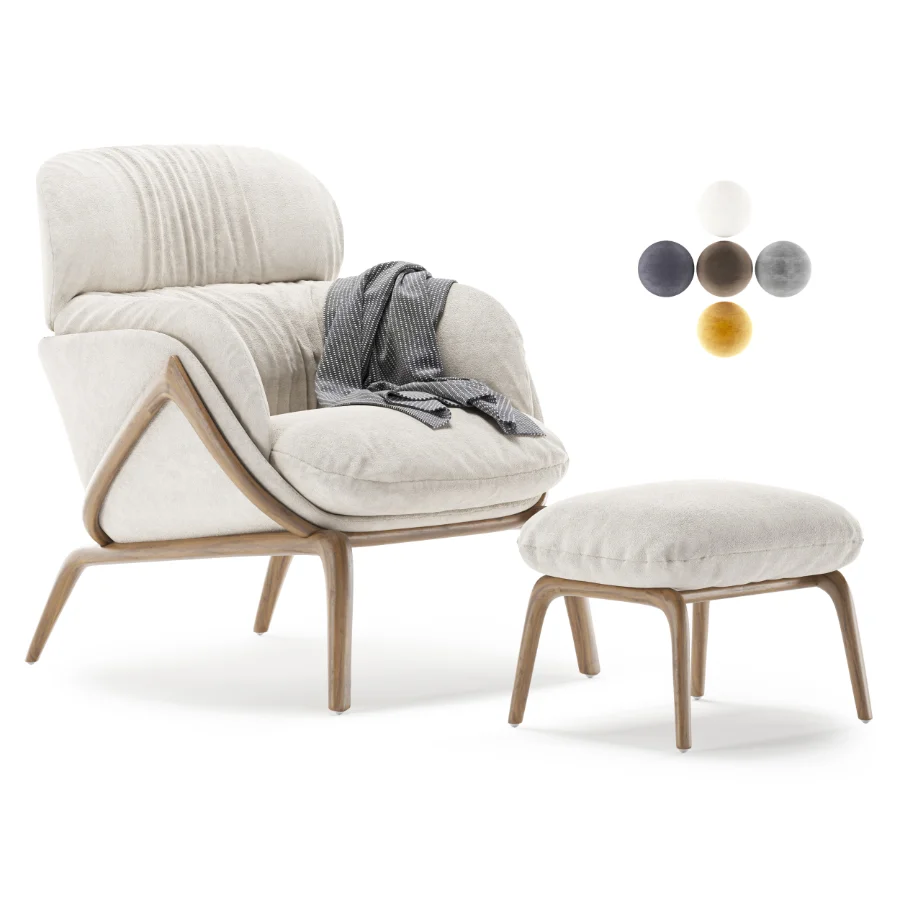 Elysia 101 Lounge Chair & Nino Ottoman Image 5
