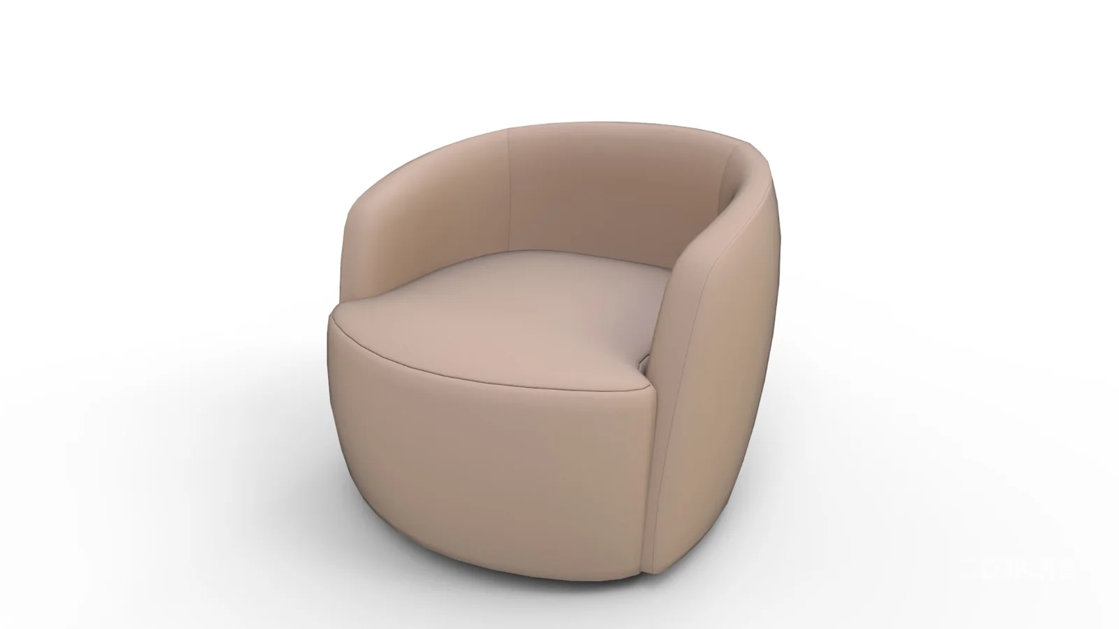 Tub Swivel Chair Sand Velvet Image 6