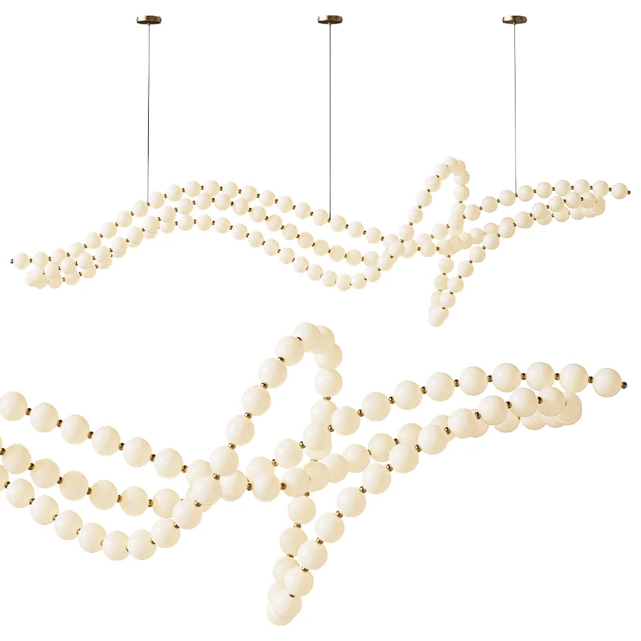 Glass Pearl Necklace Chandelier Image 1
