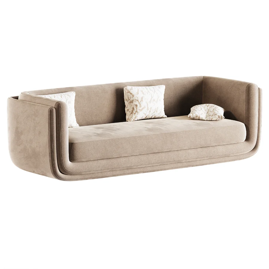 Clementine Dove Grey Woven 3 Seater Fabric Sofa Image 1