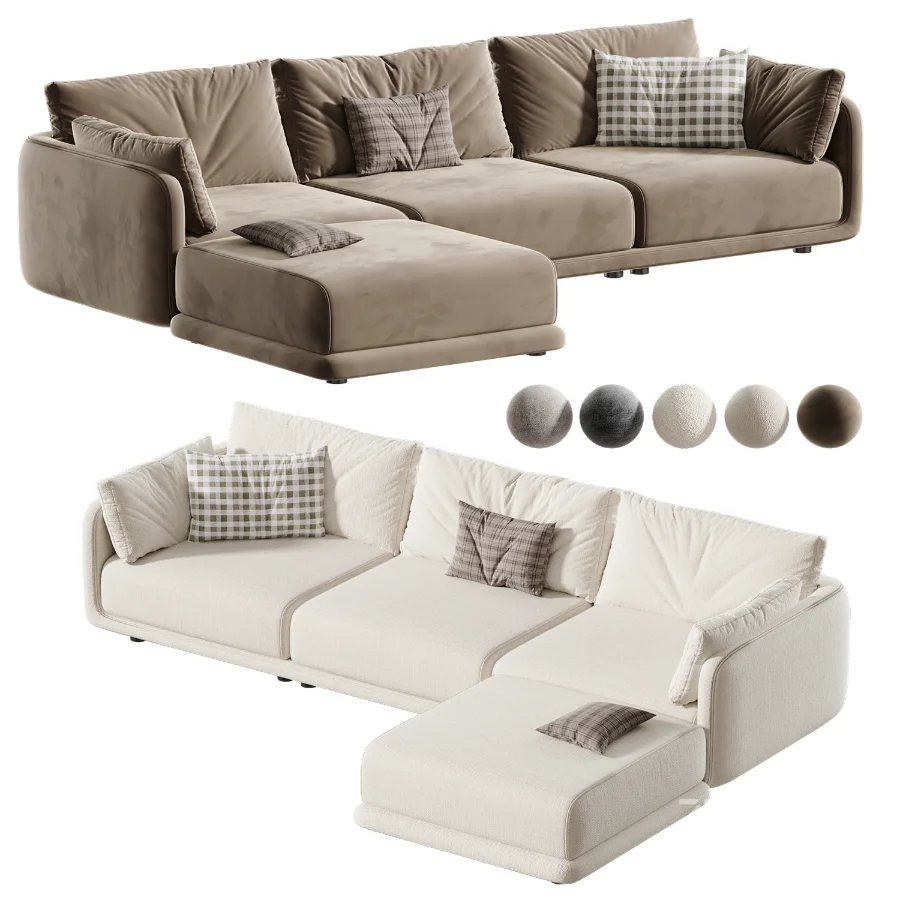 Naples Modular Upholstered Chaise L-Sectional Image 1