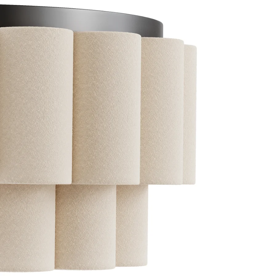 Folia scalloped natural linen flush pendant Image 5