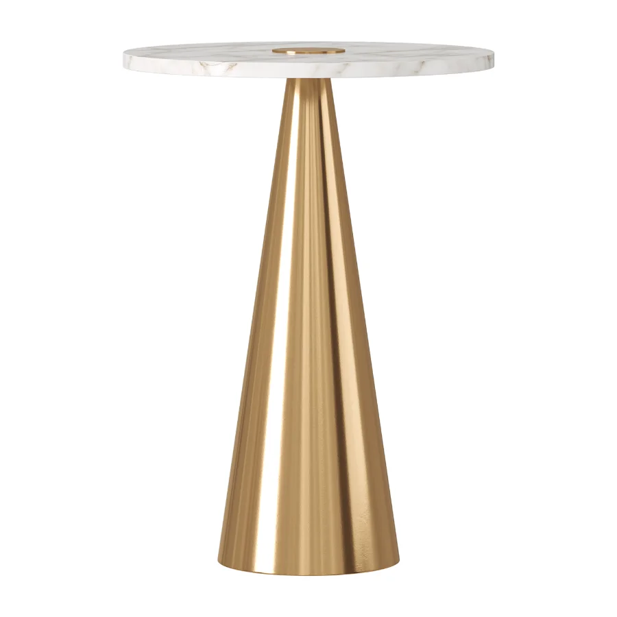 Addyson Grey Marble And Gold Side Table Image 3