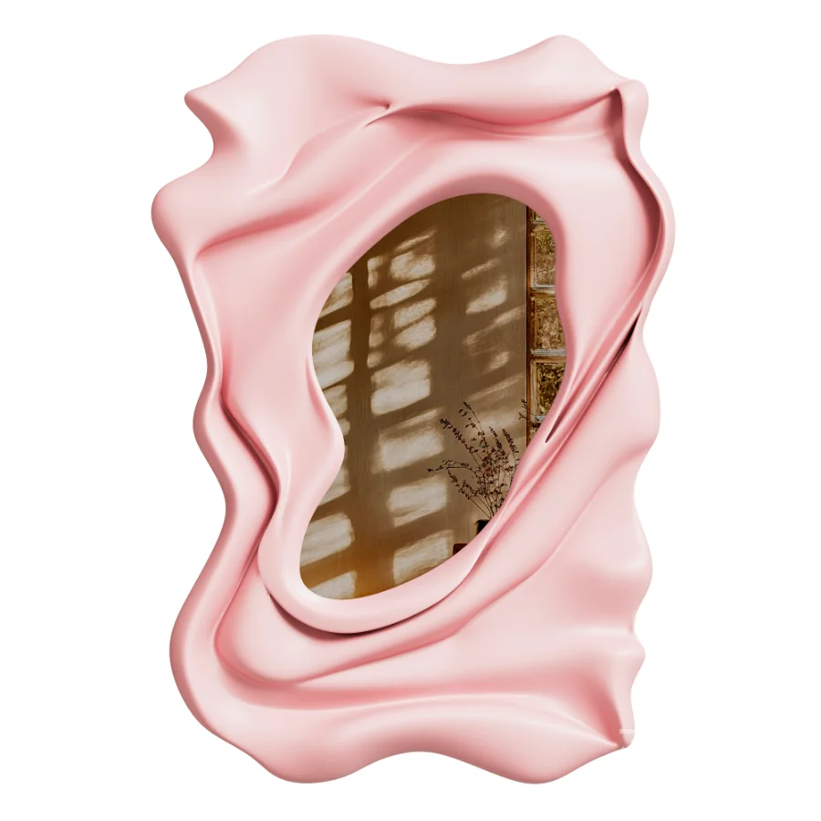 Ondula Wavy Fluid Wall Mirror Image 3
