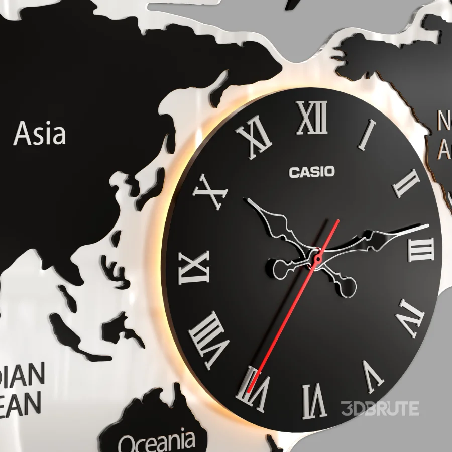 3D WORLD MAP CLOCK Image 2