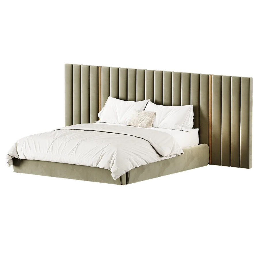 Summerton Stone White Fabric Queen Bed Image 1
