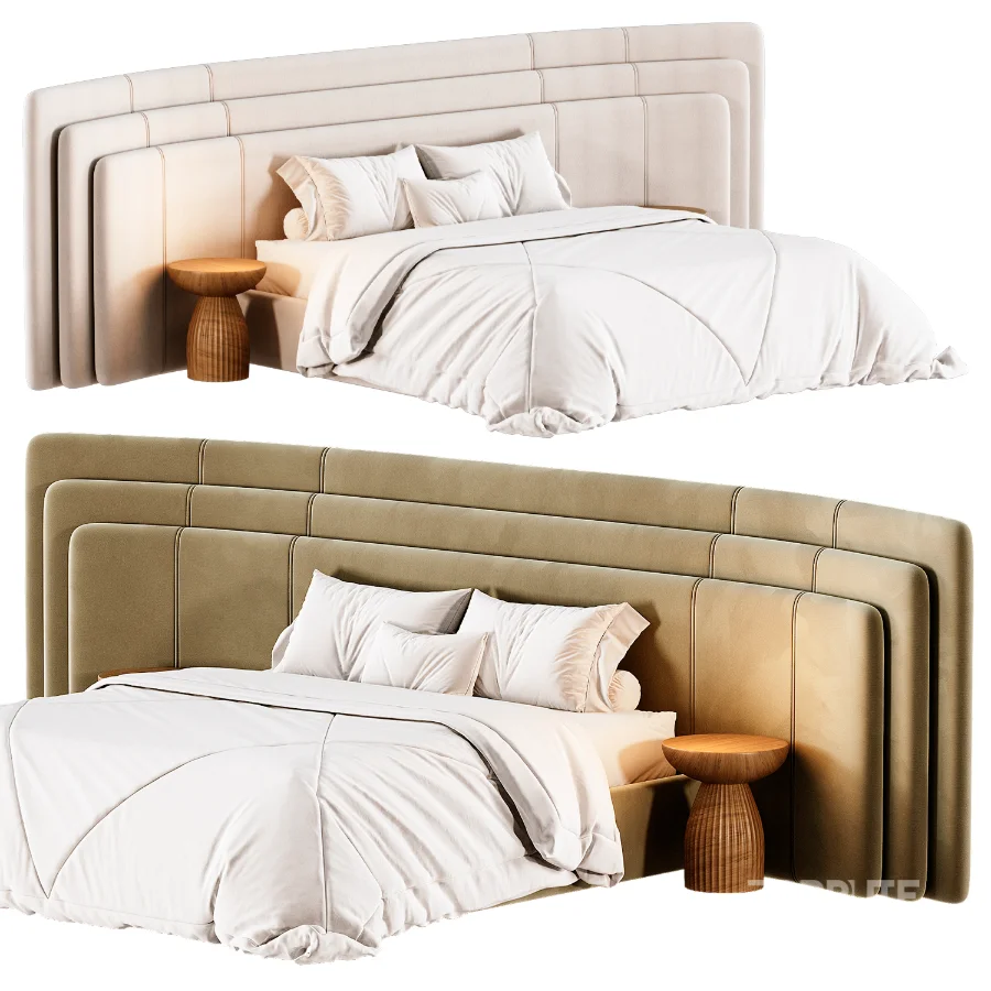 Addax Velvet Luxury Wide Triple Layer Headboard Image 3