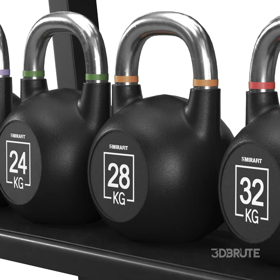Mirafit_Urethane_Competition_Kettlebells_With_Rack Image 3