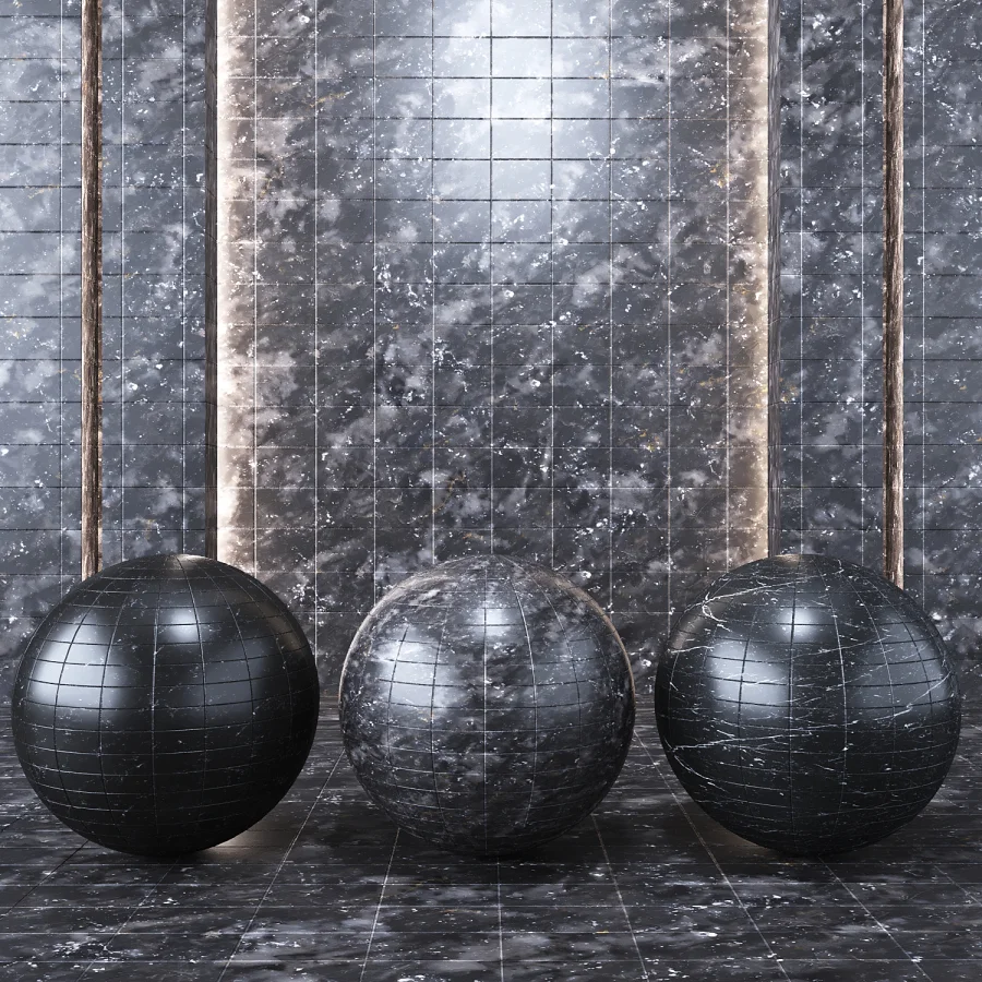 Marble Tile Black Image 4