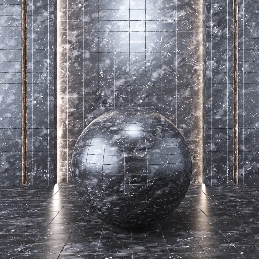 Marble Tile Black Image 2
