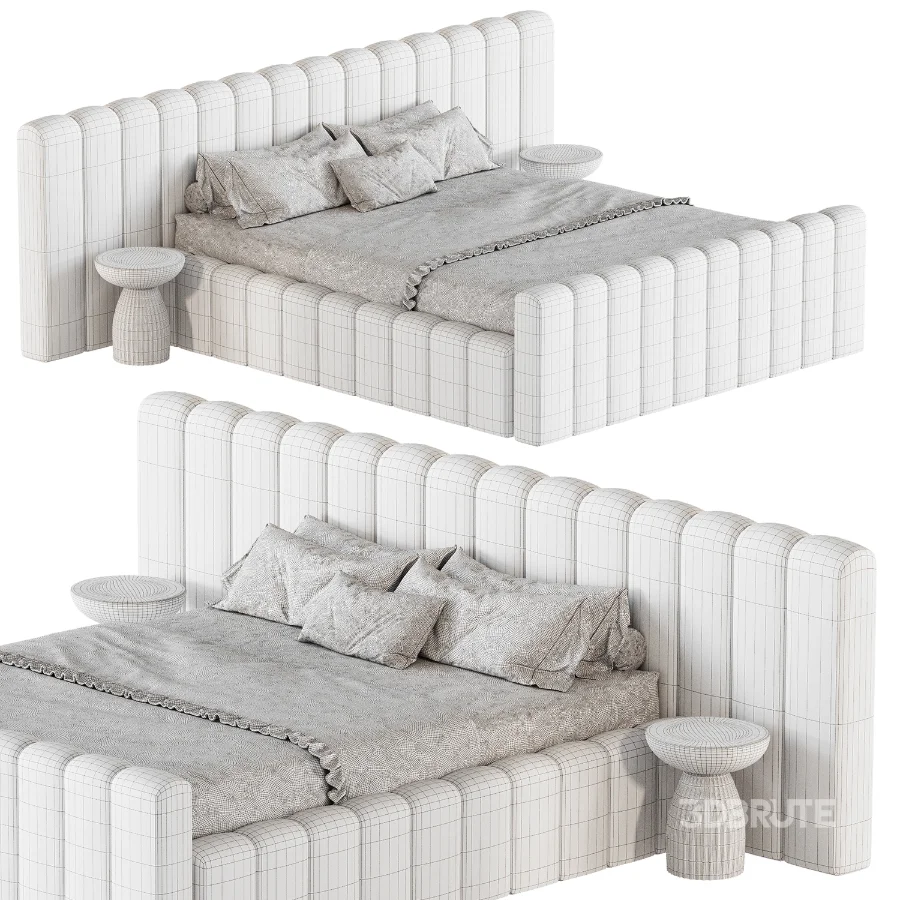 Amma Brown Velvet King Bed Image 5