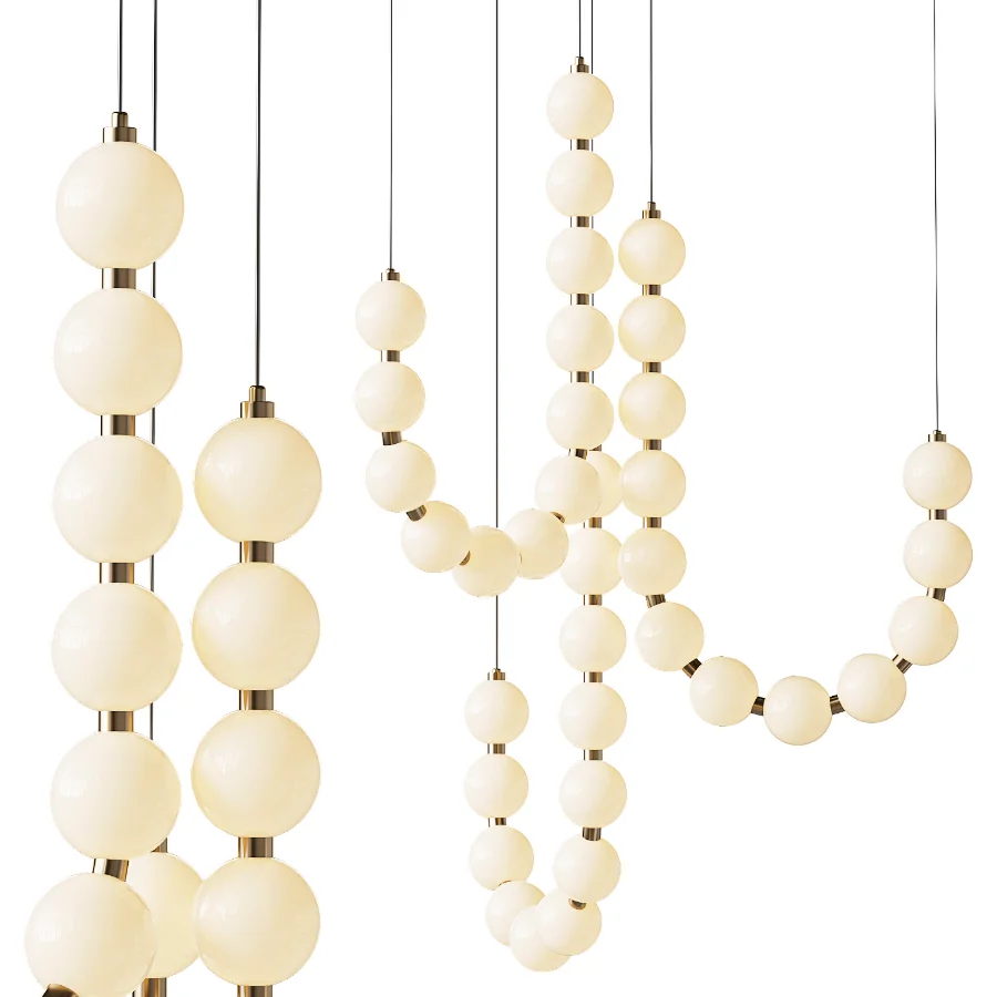 Womo Pearl Brass Globe Chandelier Image 1