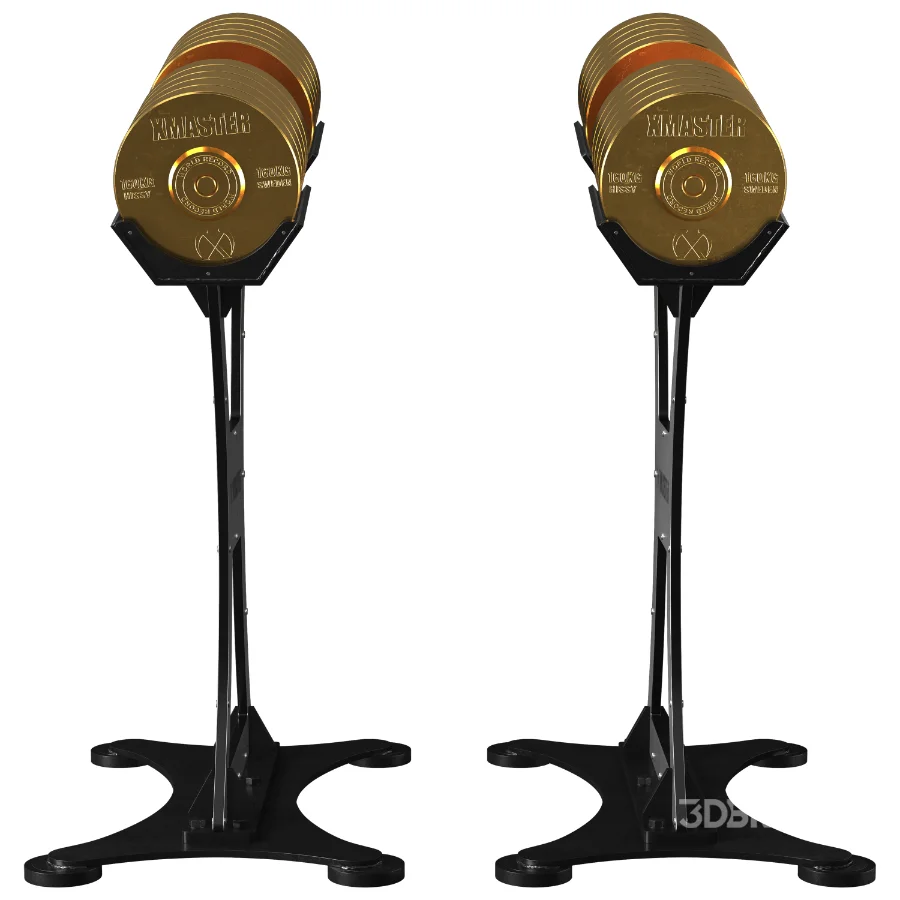 350lb_Customized_Gold_Dumbbells Image 2