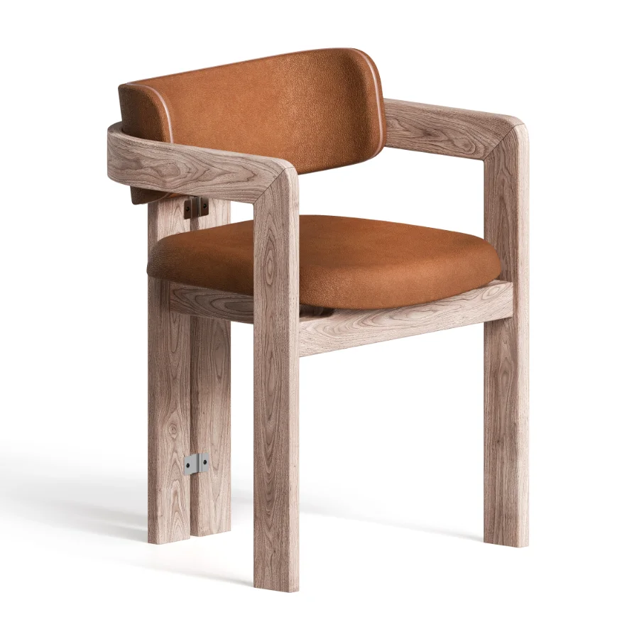 CHAIR With Solid Curved Wooden Structure Image 2