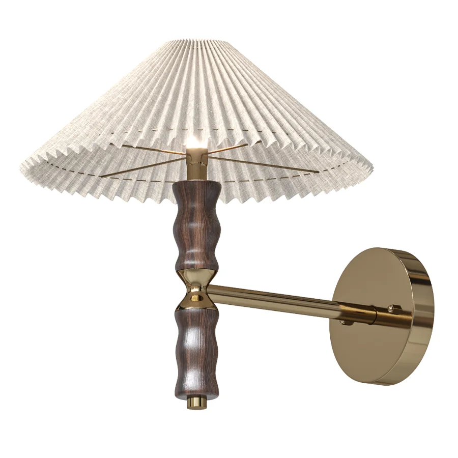 Pleated Walnut Wall Light Image 2