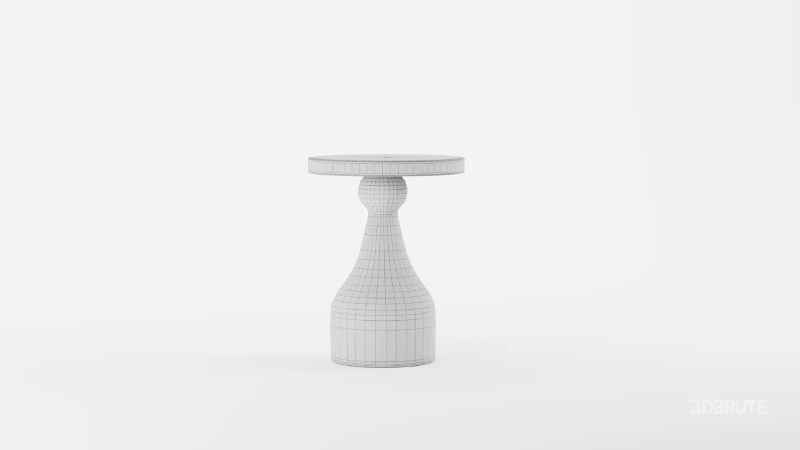 Solid Wood Pedestal End Table Image 8