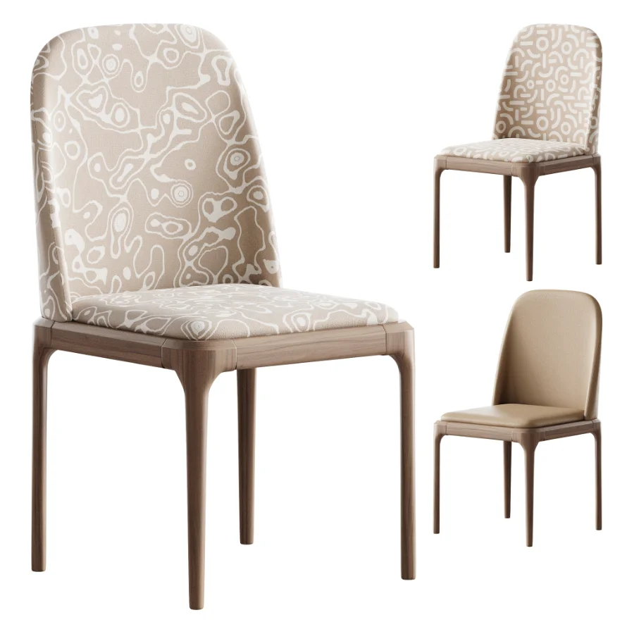 Leather Scandinavian Restaurant Side Chair Image 1