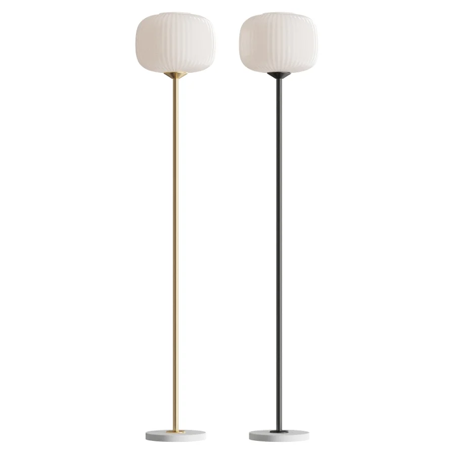 Gold Metal Modern Floor Lamp Image 1