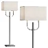 Black and Gold Metal Floor Lamp with Linen Shade - Thumbnail 1