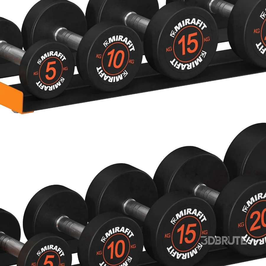 Mirafit_Rubber_Dumbbells_With_Rack Image 3