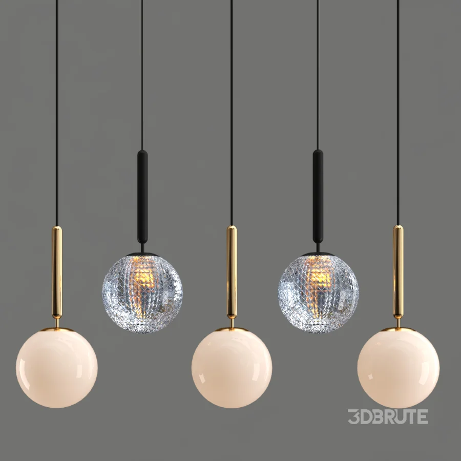 Glass ball pendant lamp Image 1