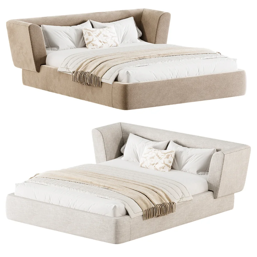 Antonella Stone Cream Fabric King Bed Image 5