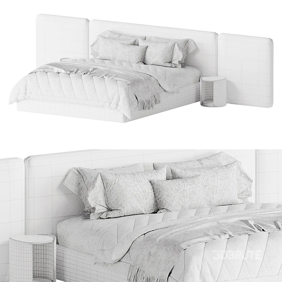 Japandi Modern Double Bed Image 3