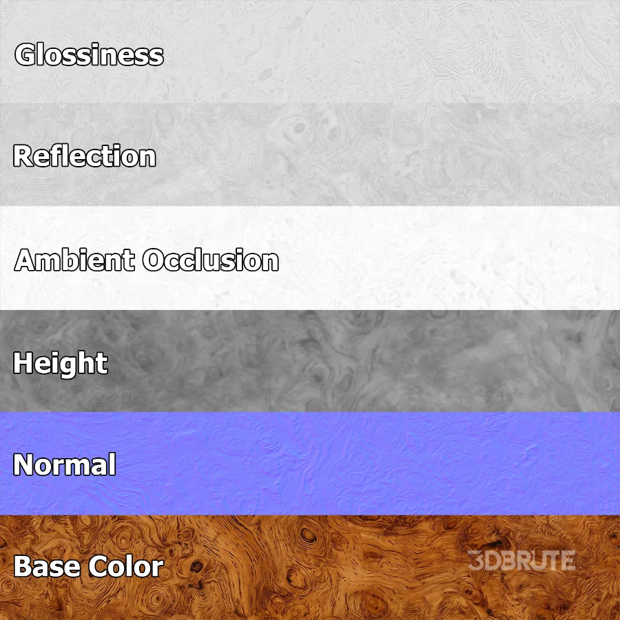 Burl Wood Seamless PBR Material Image 5