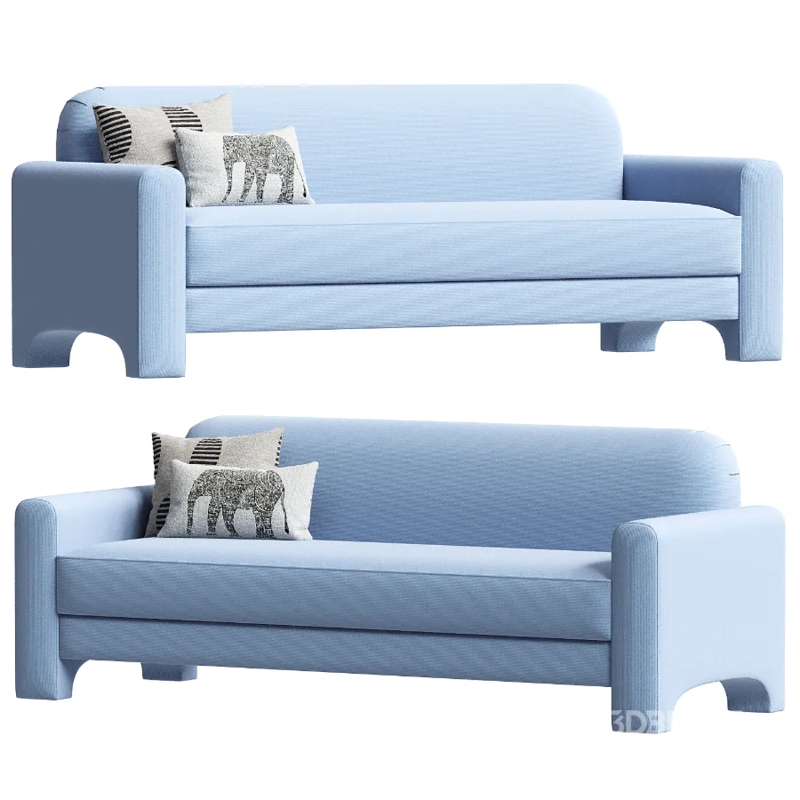 Werts Modern Chenille Sofa Image 4