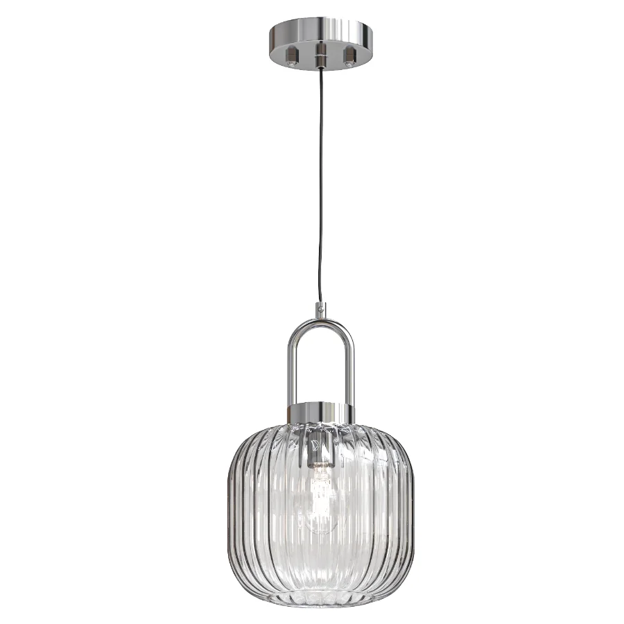 Modern Ribbed Glass Pendant Lights Image 2