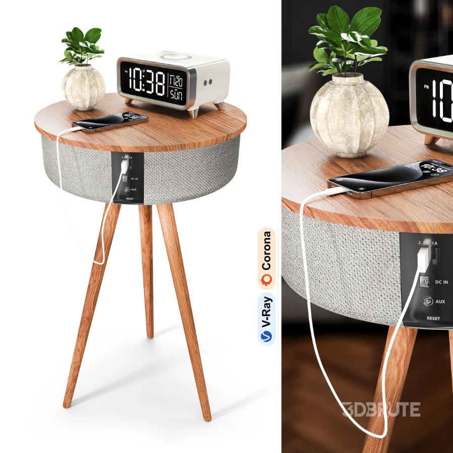 Wooden Smart Side Table Image 1