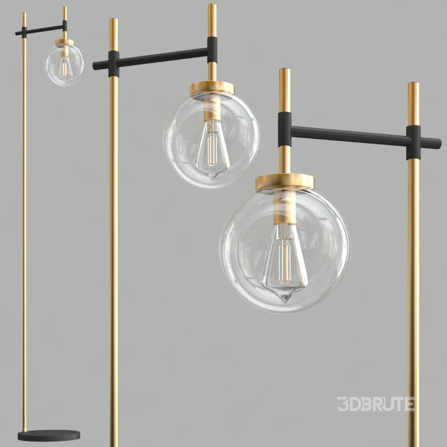 Camryn Glass Globe Floor Lamp Image 5
