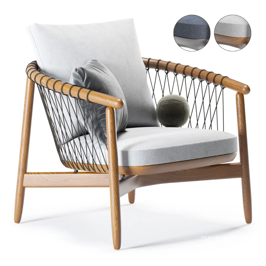 Crosshatch Chair and Ottoman Image 3