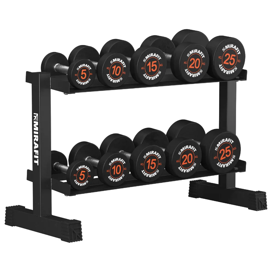 Mirafit_Rubber_Dumbbells_With_Rack Image 2