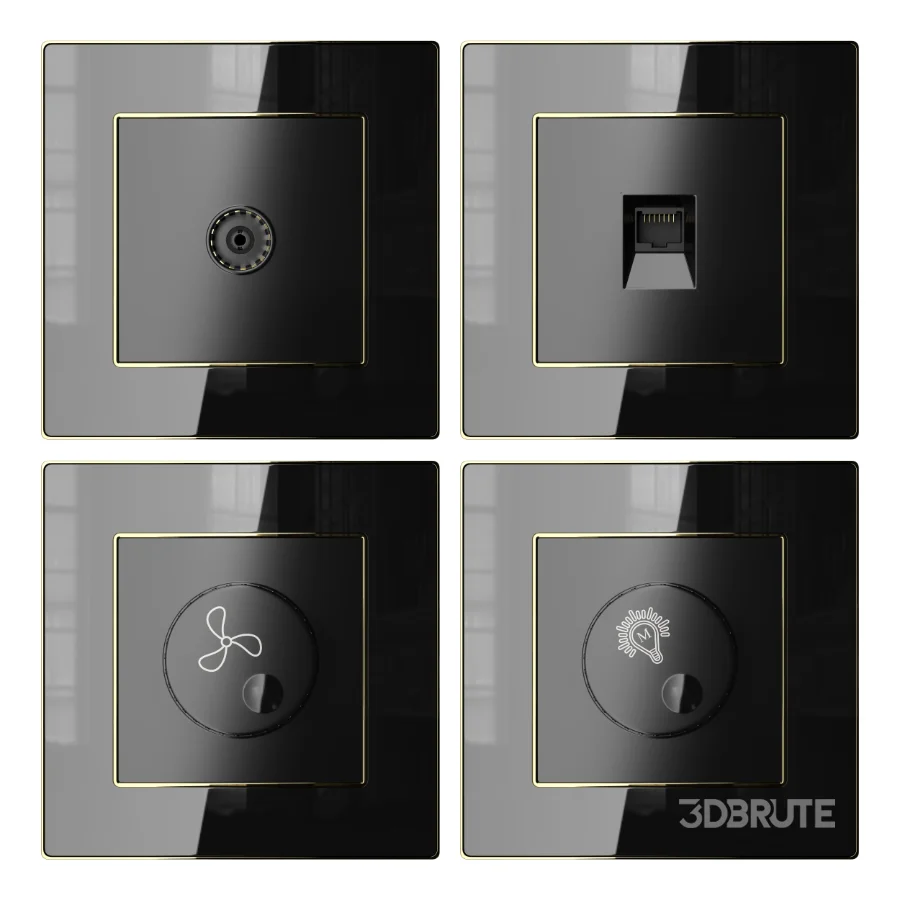 Sockets and Switches Black Glossy Image 3