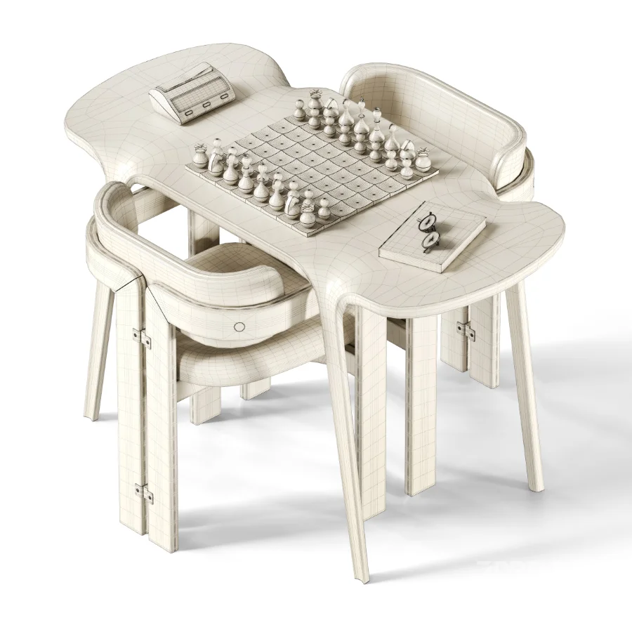 Chess Table and Chairs Image 7