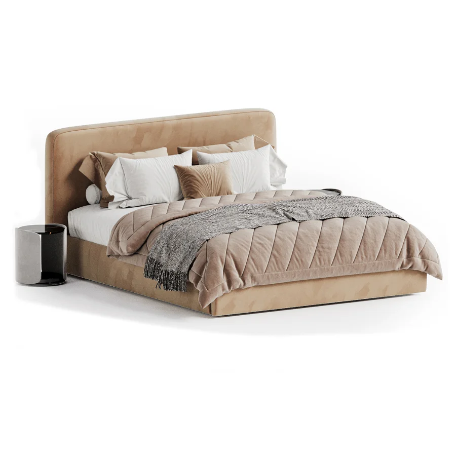 Abbyson Luxe Upholstered Bed Image 1