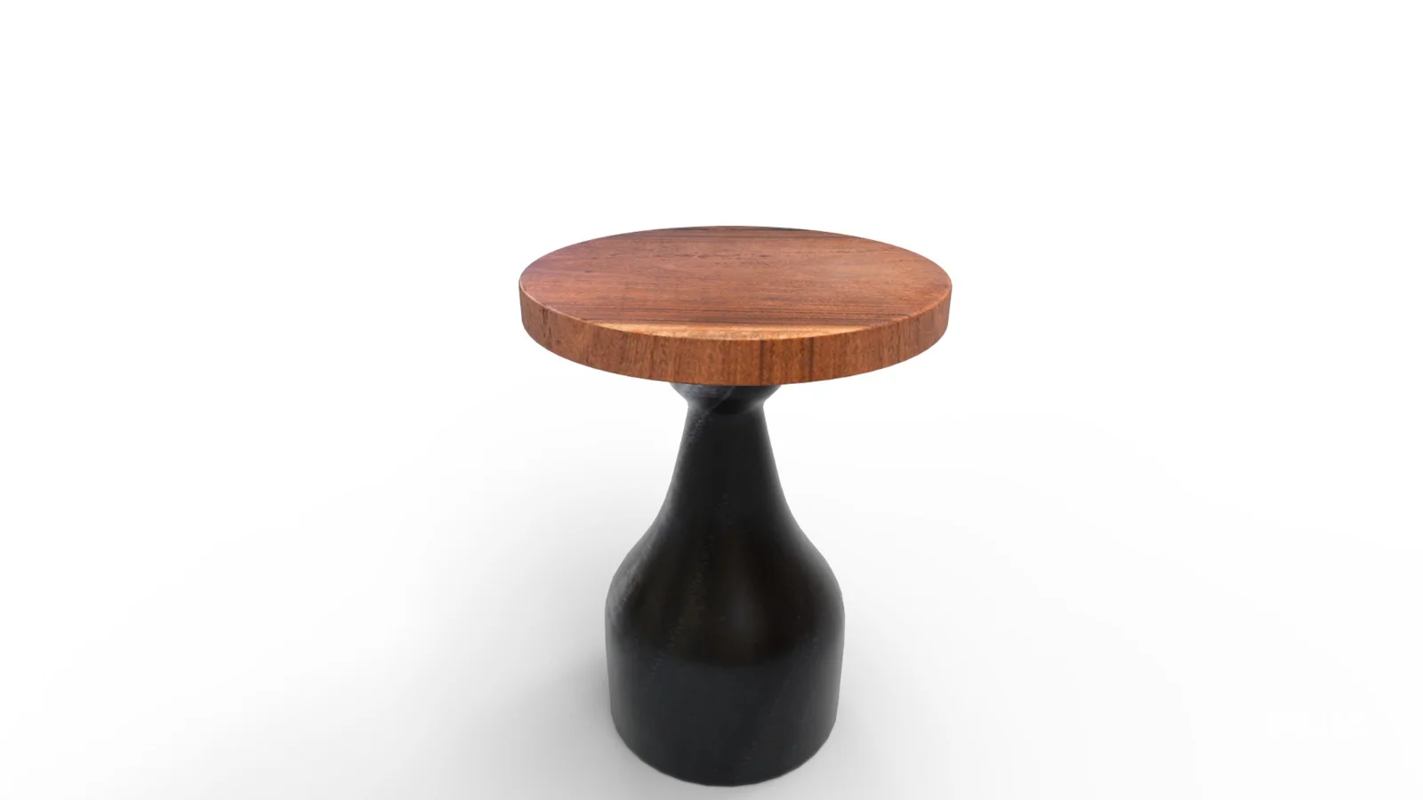 Solid Wood Pedestal End Table Image 2
