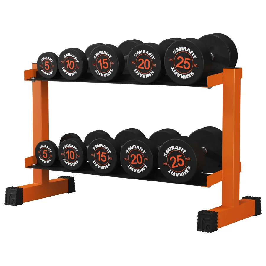 Mirafit_Rubber_Dumbbells_With_Rack Image 6