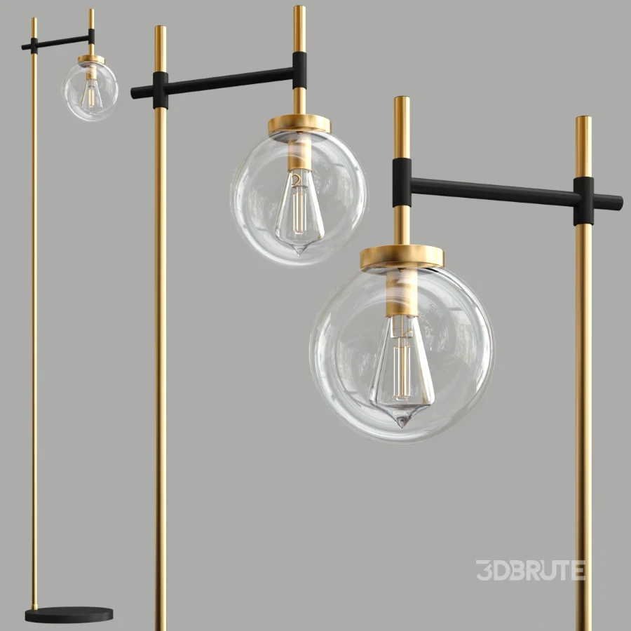 Camryn Glass Globe Floor Lamp Image 3