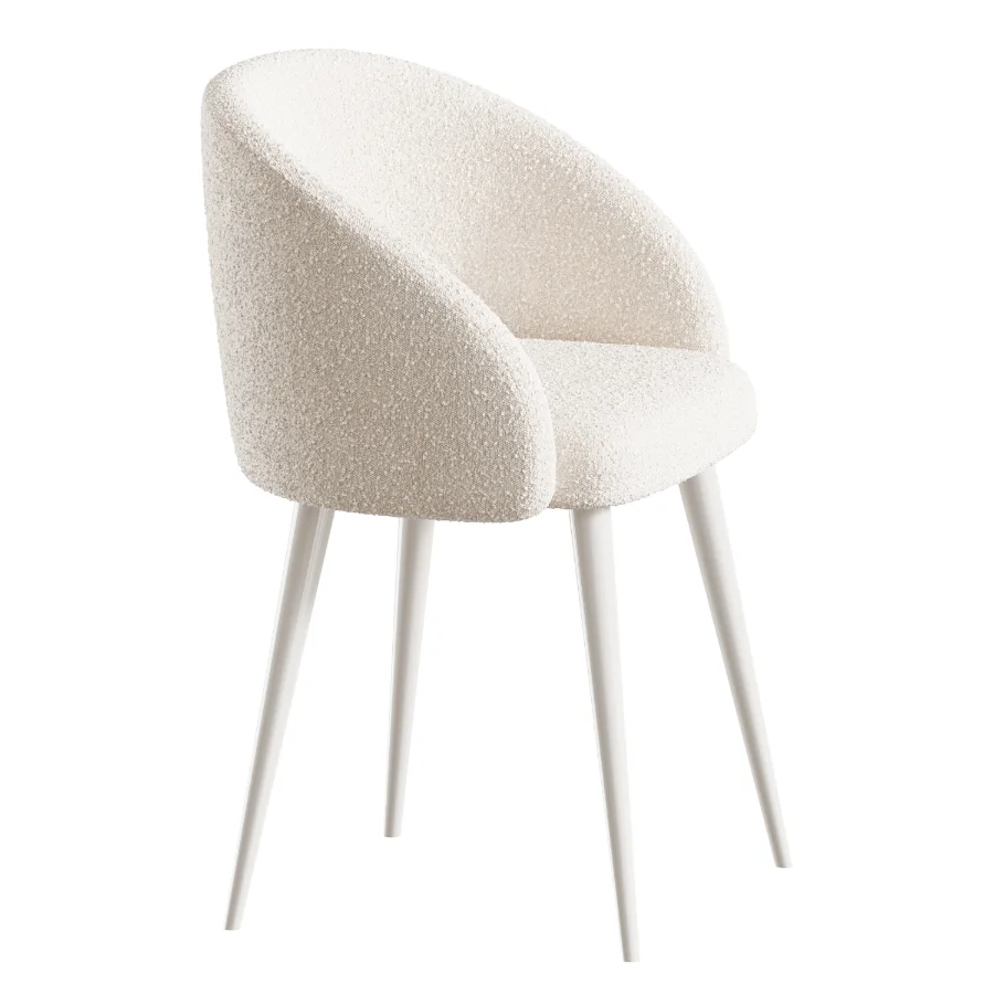 Boucle chair white prostohome Image 2