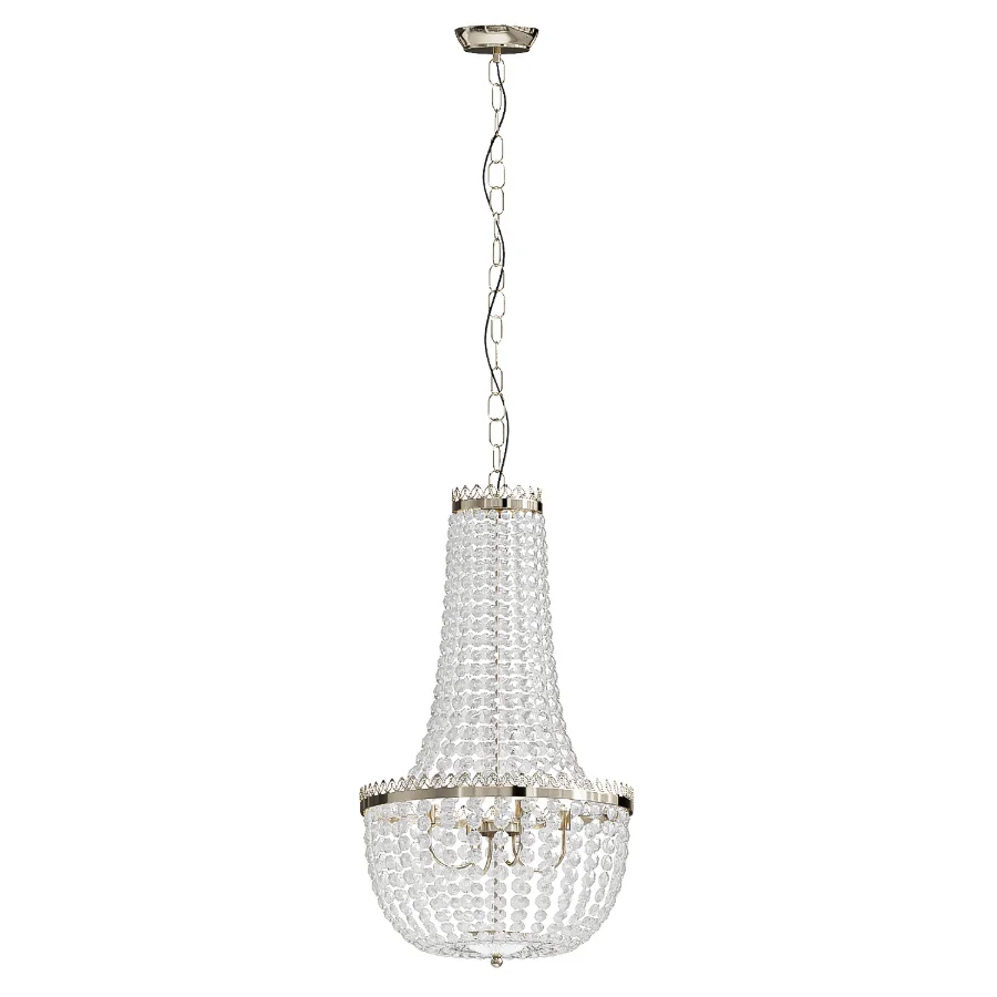 Pioni 3 light antique brass crystal glass chandelier Image 3