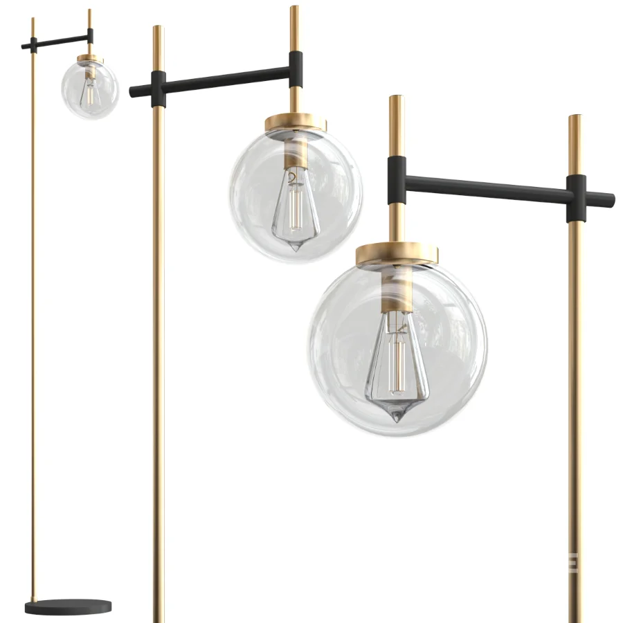 Camryn Glass Globe Floor Lamp Image 2
